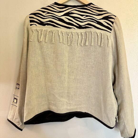 Drapers‎ Damons Zebra Pattern Beige Jacket Womens Size L - Picture 11 of 15
